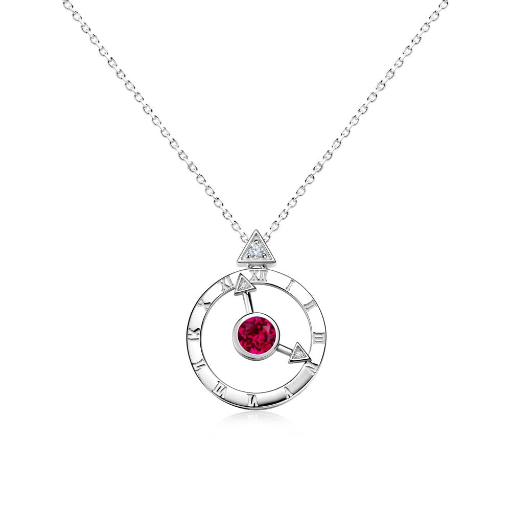 Clock and Compass Amethyst Necklace - LUO Jewelry #gemstone_Ruby