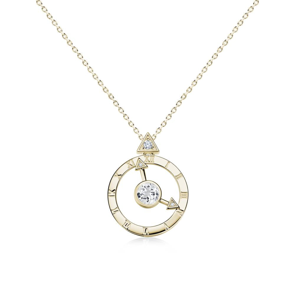 Clock and Compass Amethyst Necklace - LUO Jewelry #gemstone_White Topaz