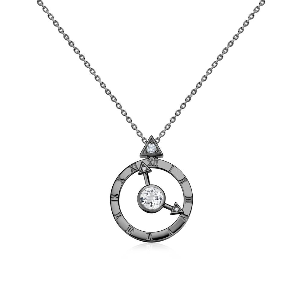 Clock and Compass Amethyst Necklace - LUO Jewelry #gemstone_White Topaz