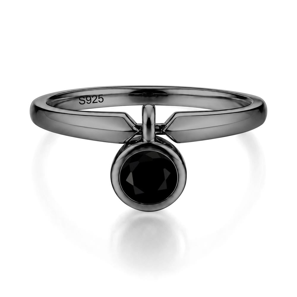 Custom Back Pattern Pink Cubic Zirconia Reversible Ring - LUO Jewelry #gemstone_Black Spinel