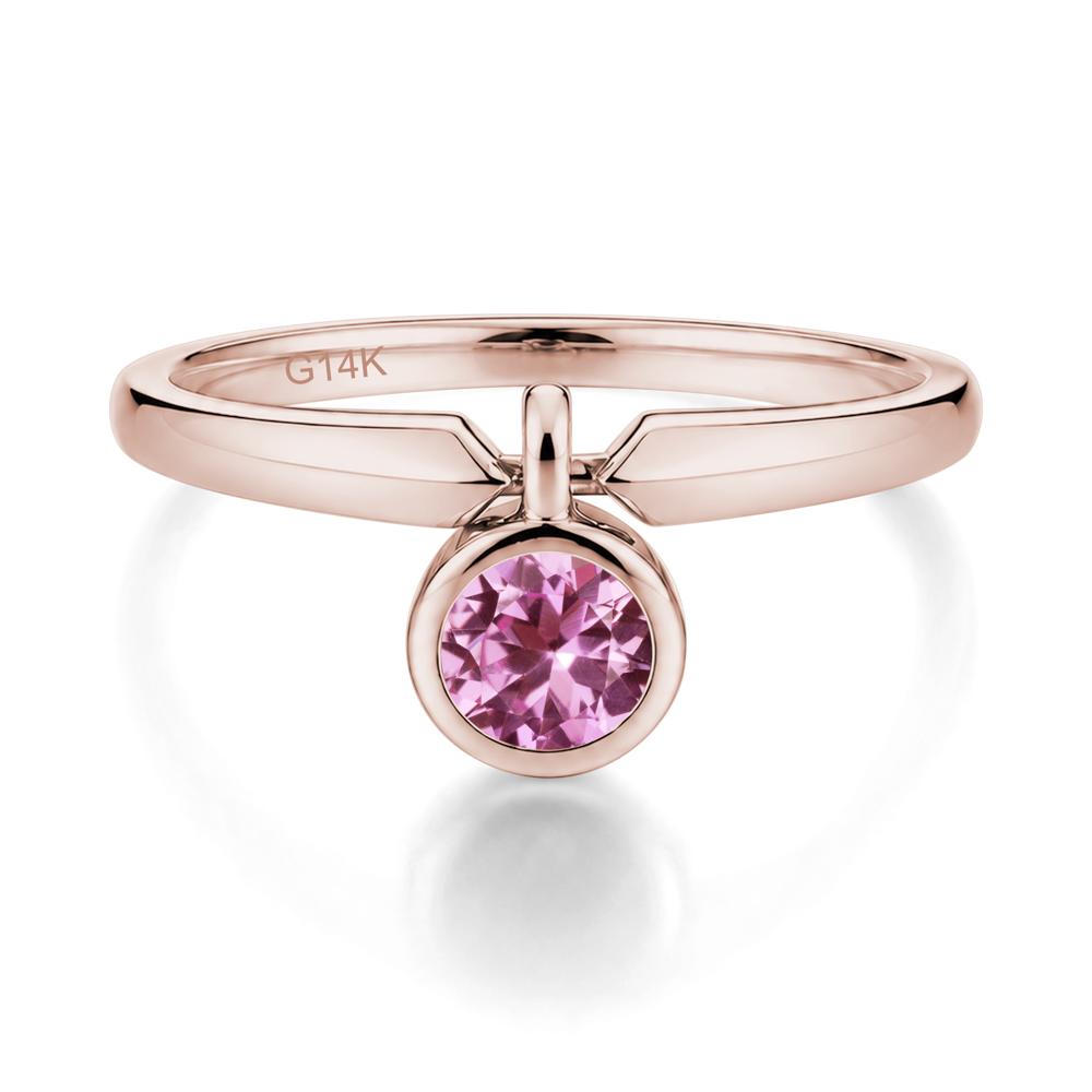 Custom Back Pattern Pink Cubic Zirconia Reversible Ring - LUO Jewelry #gemstone_Pink Sapphire