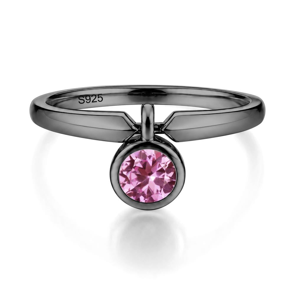 Custom Back Pattern Pink Cubic Zirconia Reversible Ring - LUO Jewelry #gemstone_Pink Sapphire