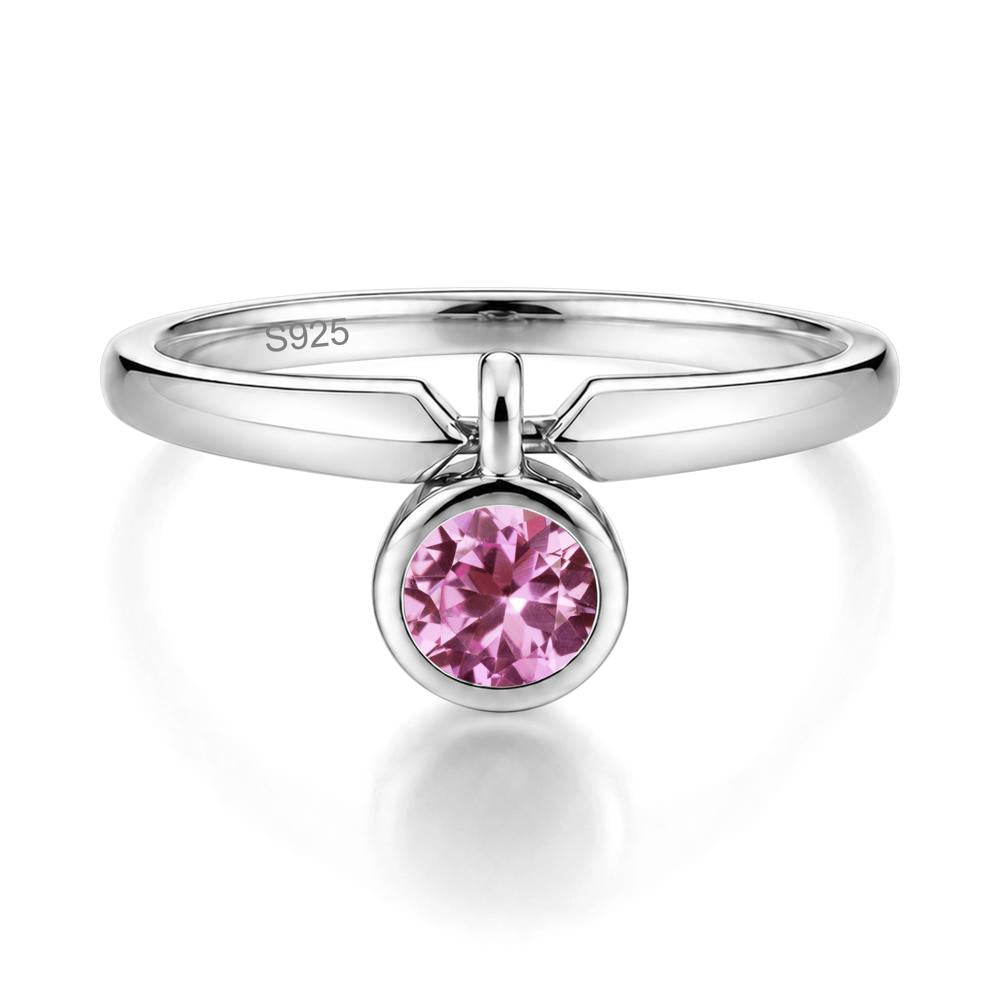 Custom Back Pattern Pink Cubic Zirconia Reversible Ring - LUO Jewelry #gemstone_Pink Sapphire