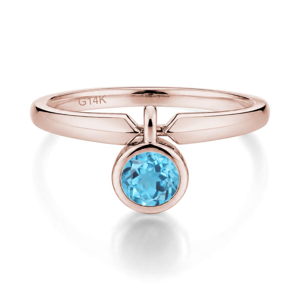 Custom Back Pattern Pink Cubic Zirconia Reversible Ring - LUO Jewelry #gemstone_Swiss Blue Topaz