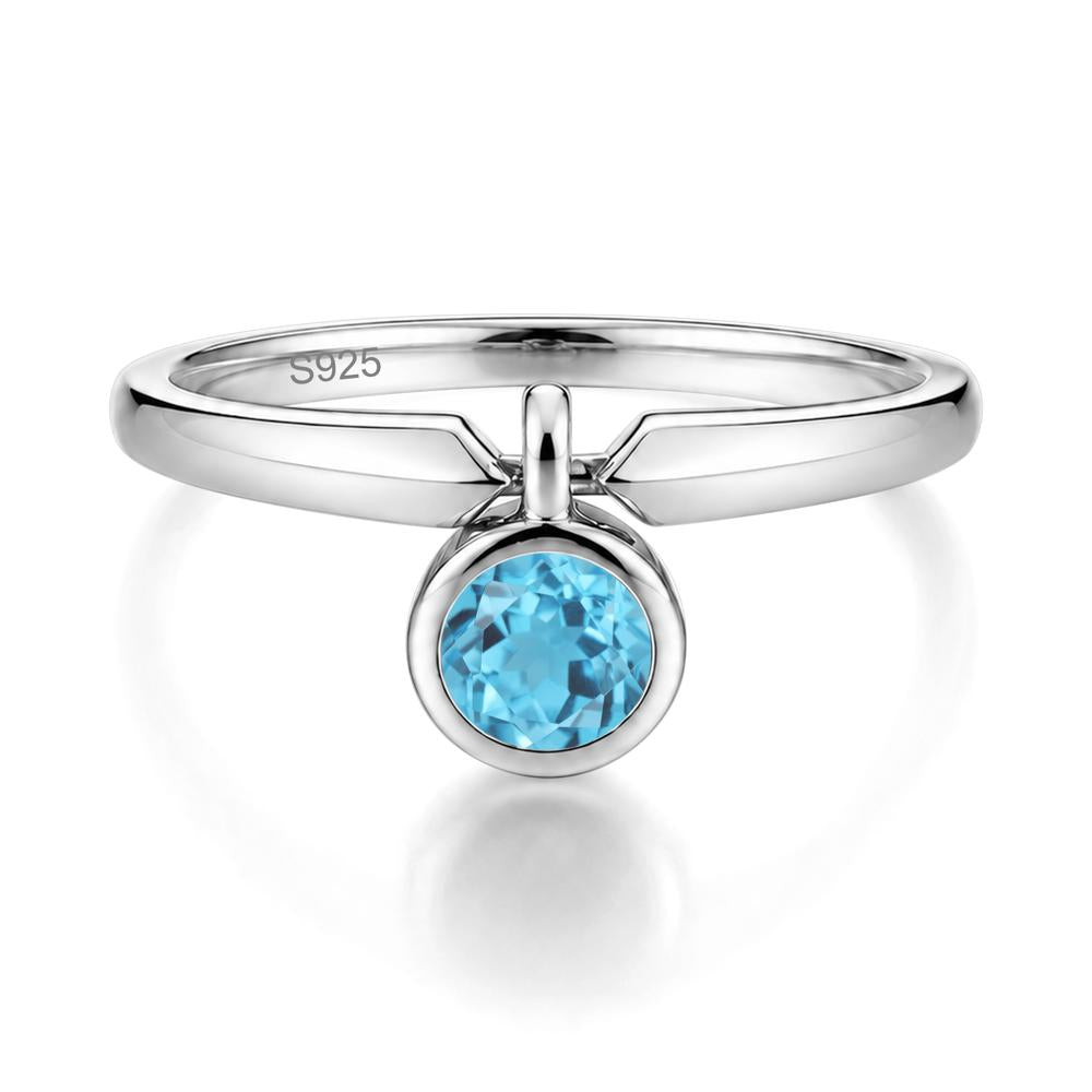 Custom Back Pattern Pink Cubic Zirconia Reversible Ring - LUO Jewelry #gemstone_Swiss Blue Topaz