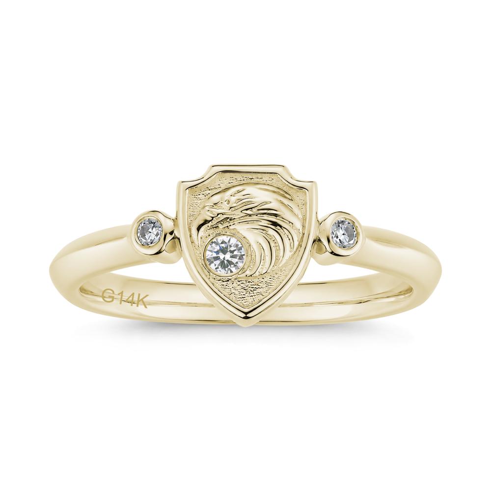 Engraved Eagle Signet Sapphire Ring - LUO Jewelry #gemstone_Cubic Zirconia