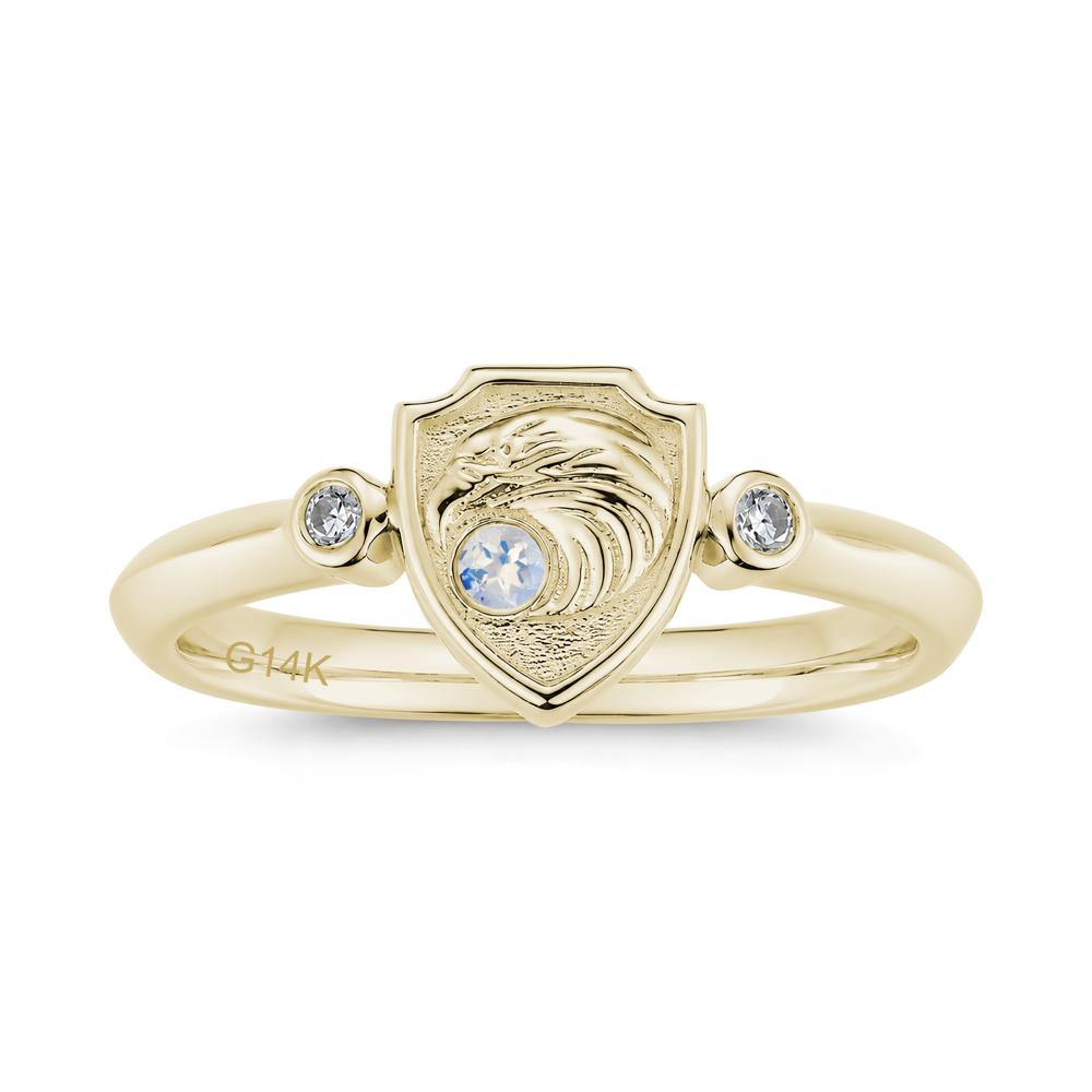 Engraved Eagle Signet Sapphire Ring - LUO Jewelry #gemstone_Moonstone