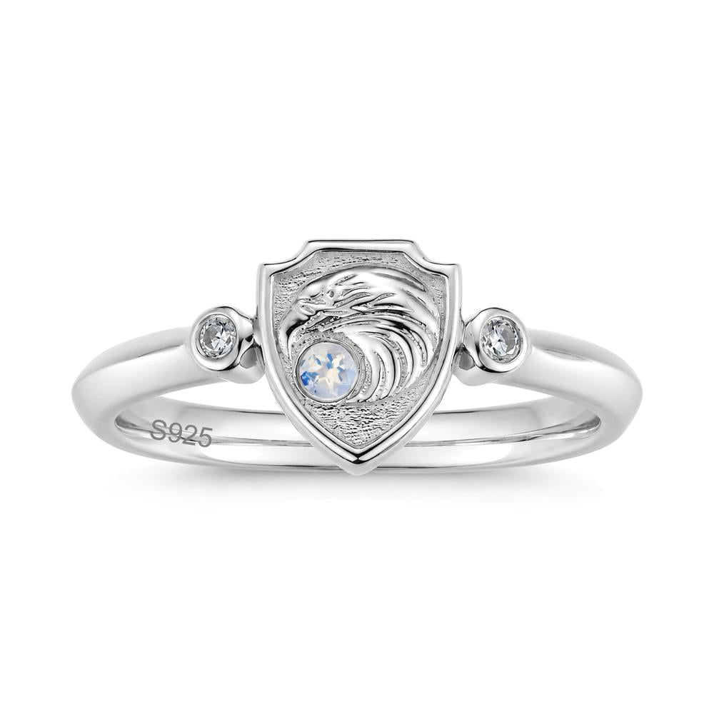 Engraved Eagle Signet Sapphire Ring - LUO Jewelry #gemstone_Moonstone