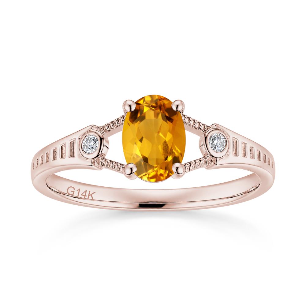 Vintage Oval Cut Sapphire Milgrain Split Ring - LUO Jewelry #gemstone_Citrine