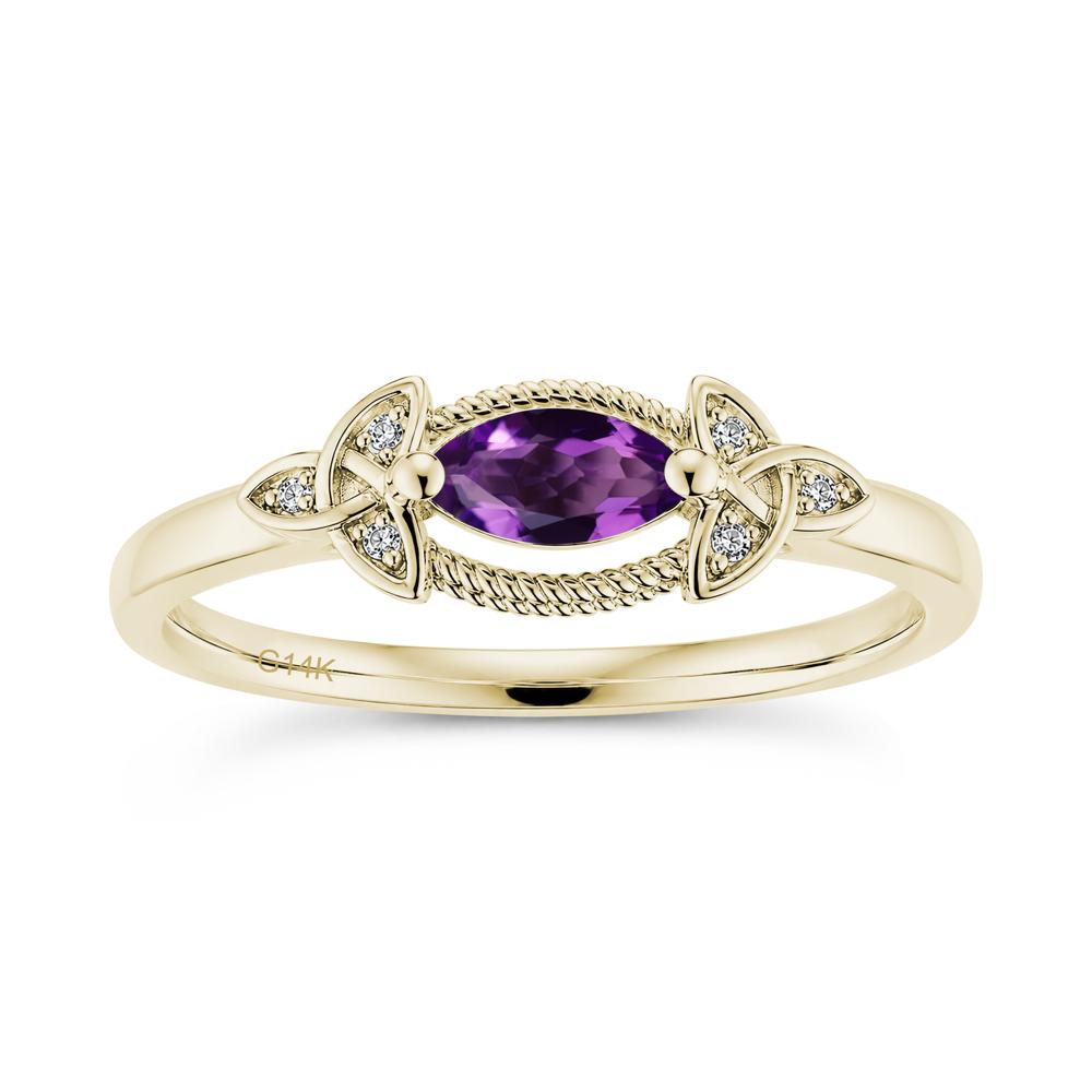 East West London Blue Topaz Milgrain Celtic Knot Ring - LUO Jewelry #gemstone_Amethyst