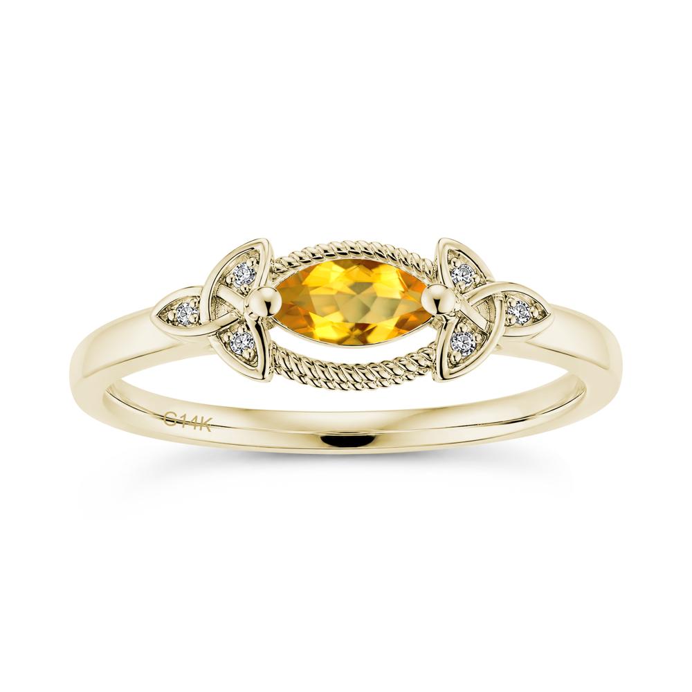 East West London Blue Topaz Milgrain Celtic Knot Ring - LUO Jewelry #gemstone_Citrine