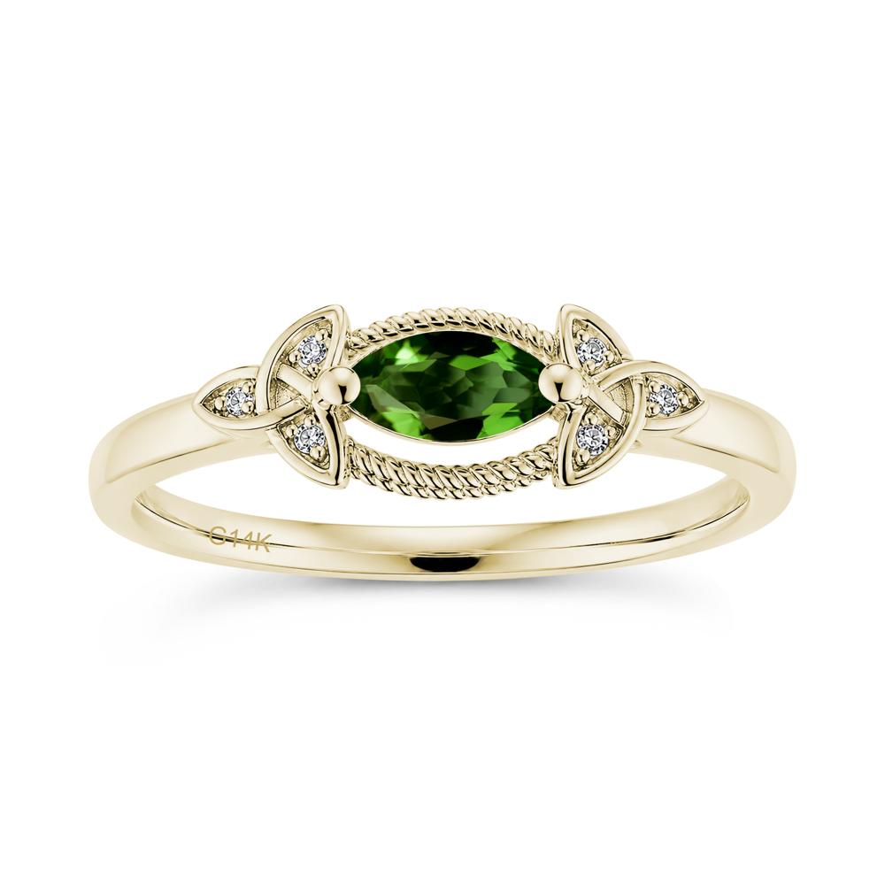 East West London Blue Topaz Milgrain Celtic Knot Ring - LUO Jewelry #gemstone_Diopside