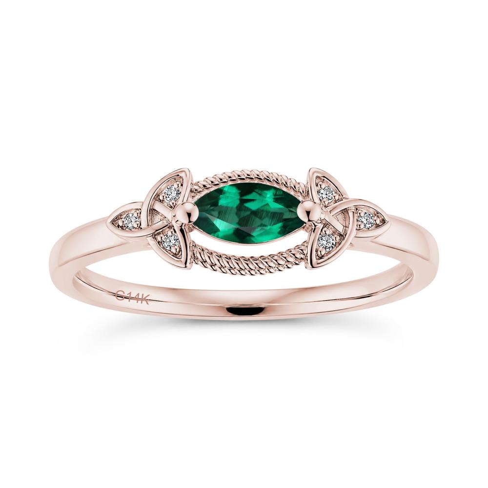 East West London Blue Topaz Milgrain Celtic Knot Ring - LUO Jewelry #gemstone_Emerald