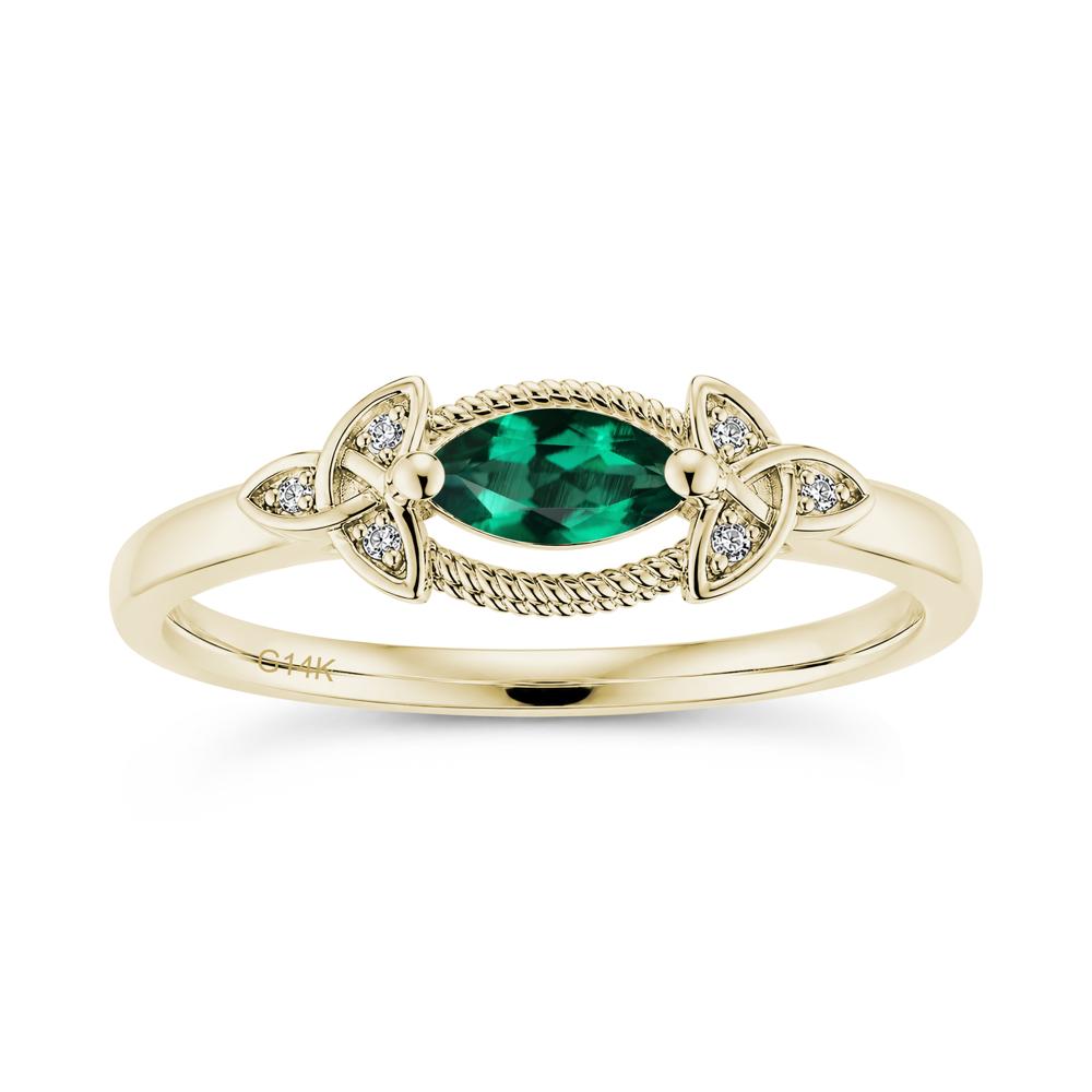 East West London Blue Topaz Milgrain Celtic Knot Ring - LUO Jewelry #gemstone_Emerald
