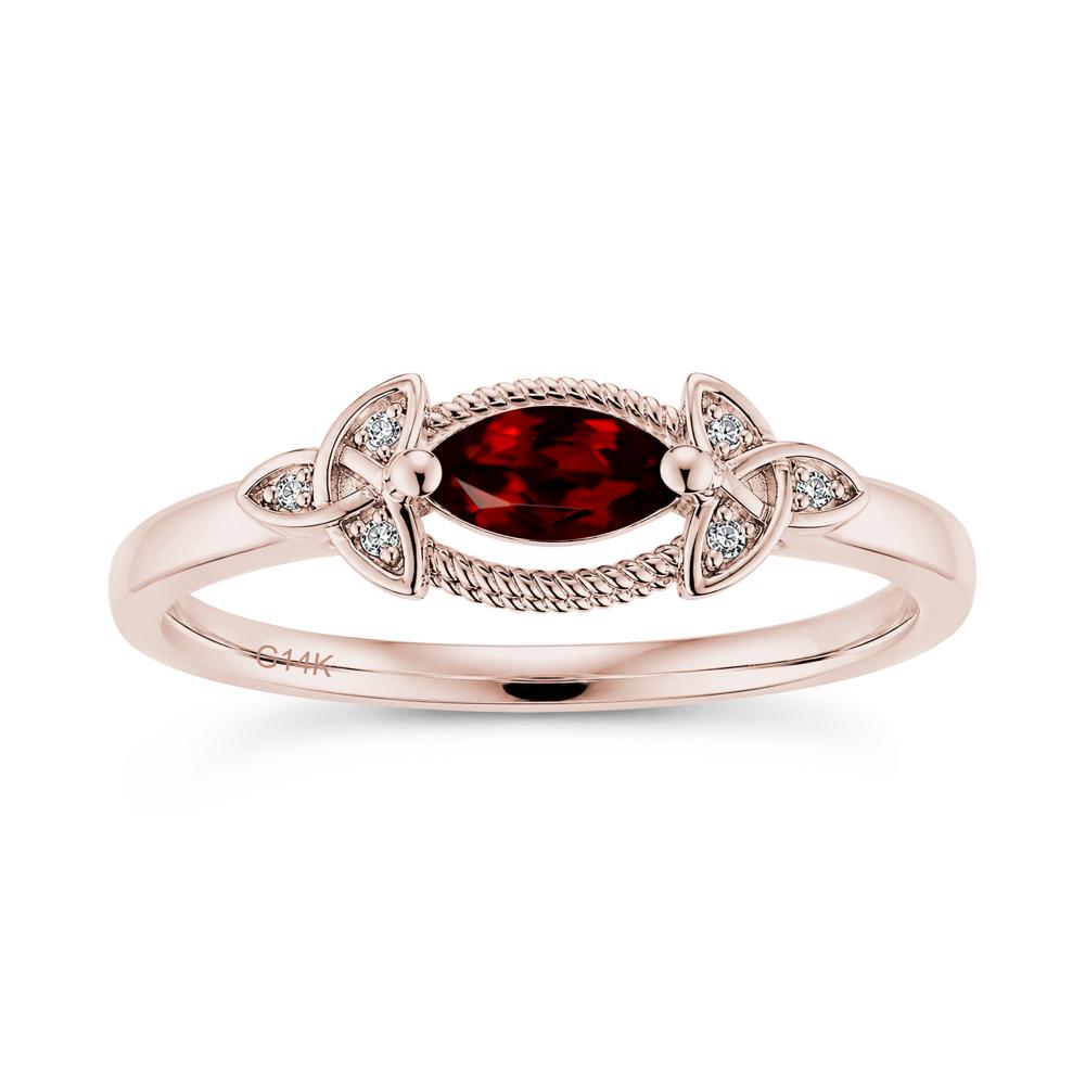 East West London Blue Topaz Milgrain Celtic Knot Ring - LUO Jewelry #gemstone_Garnet