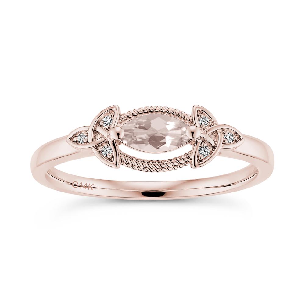 East West London Blue Topaz Milgrain Celtic Knot Ring - LUO Jewelry #gemstone_Morganite