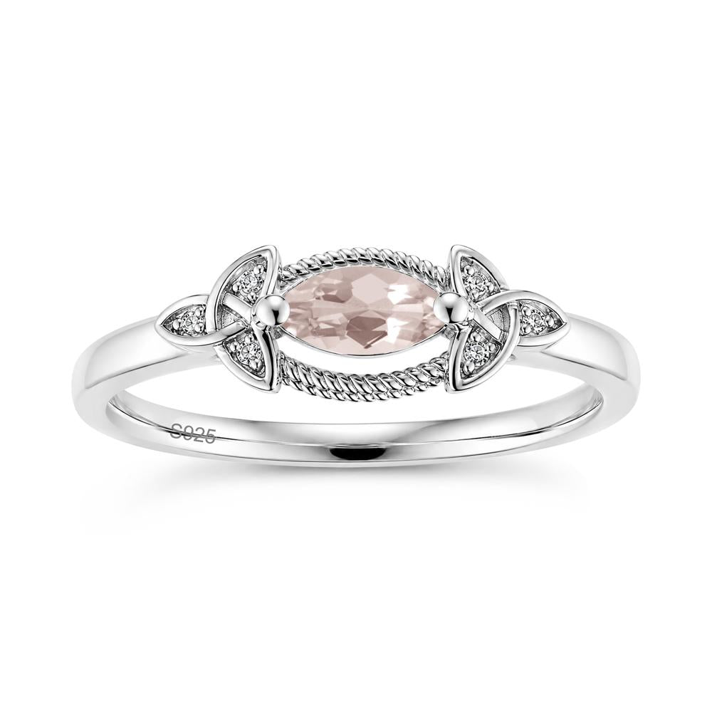East West London Blue Topaz Milgrain Celtic Knot Ring - LUO Jewelry #gemstone_Morganite