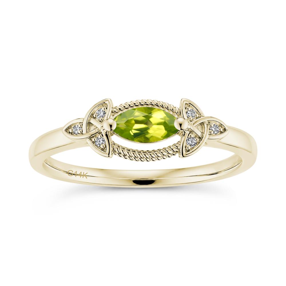 East West London Blue Topaz Milgrain Celtic Knot Ring - LUO Jewelry #gemstone_Peridot