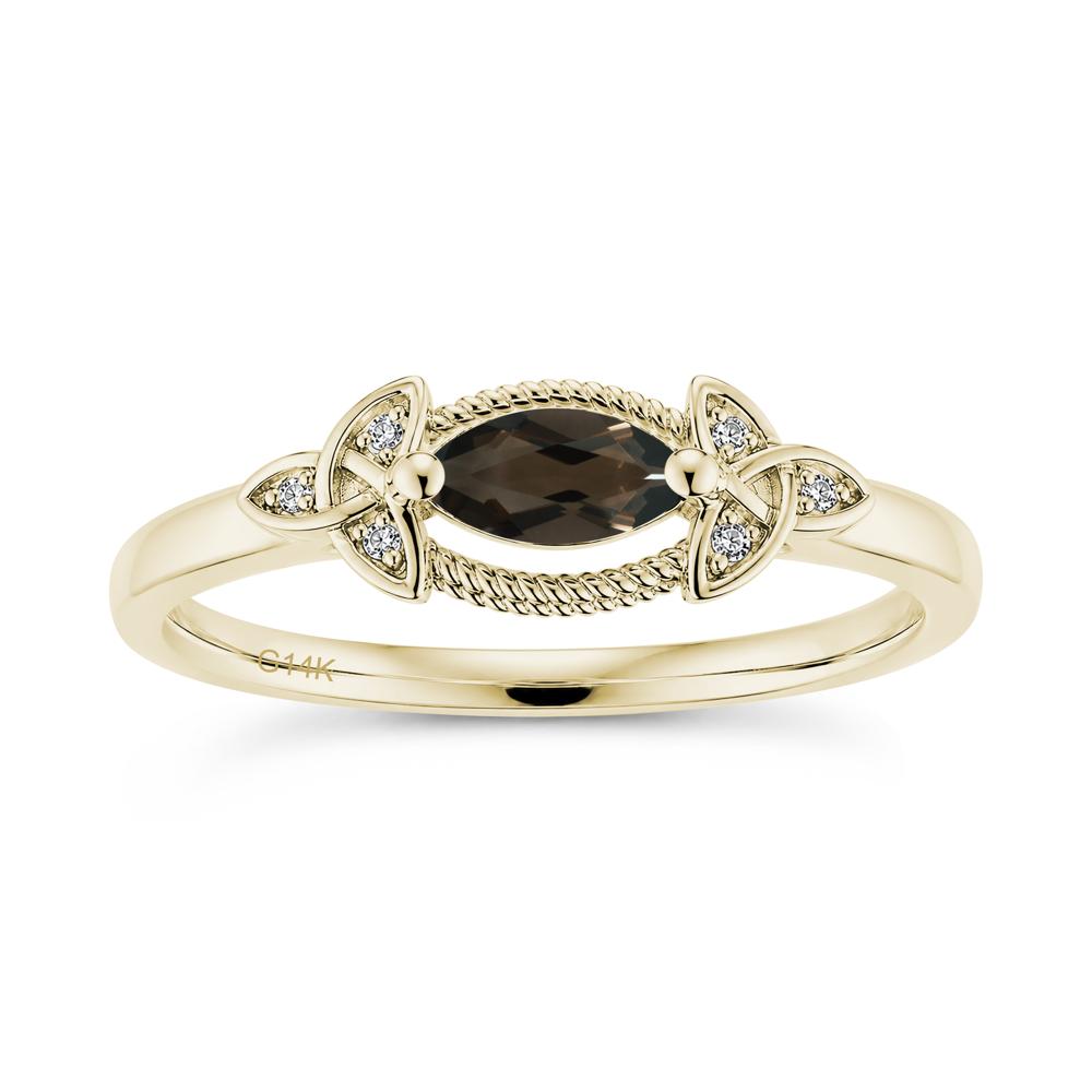 East West London Blue Topaz Milgrain Celtic Knot Ring - LUO Jewelry #gemstone_Smoky Quartz