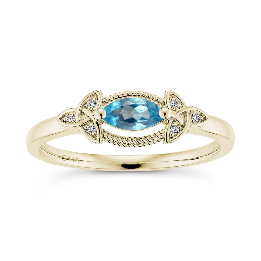 East West London Blue Topaz Milgrain Celtic Knot Ring - LUO Jewelry #gemstone_Swiss Blue Topaz