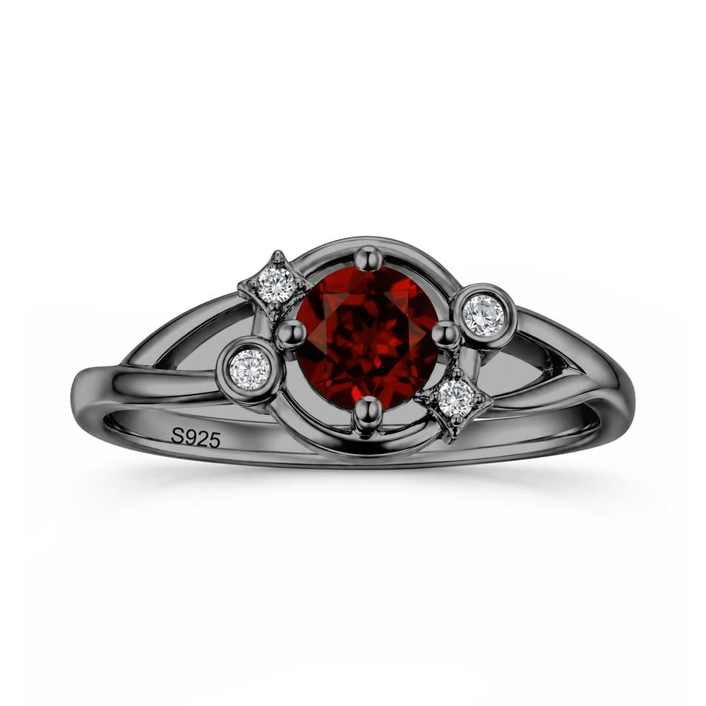 Round Cut Aquamarine Star Celestial Ring - LUO Jewelry #gemstone_Garnet
