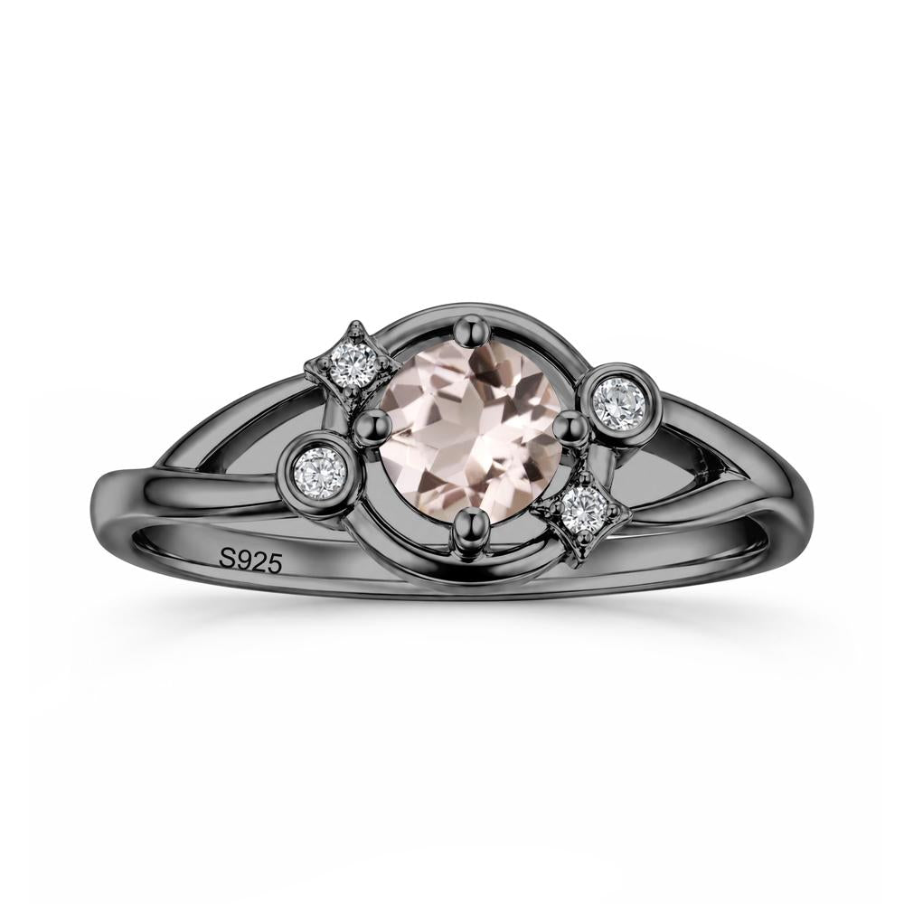 Round Cut Aquamarine Star Celestial Ring - LUO Jewelry #gemstone_Morganite