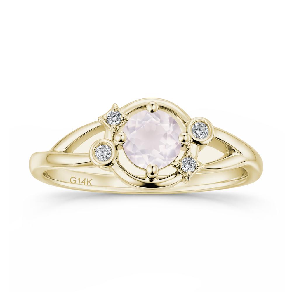 Round Cut Aquamarine Star Celestial Ring - LUO Jewelry #gemstone_Rose Quartz
