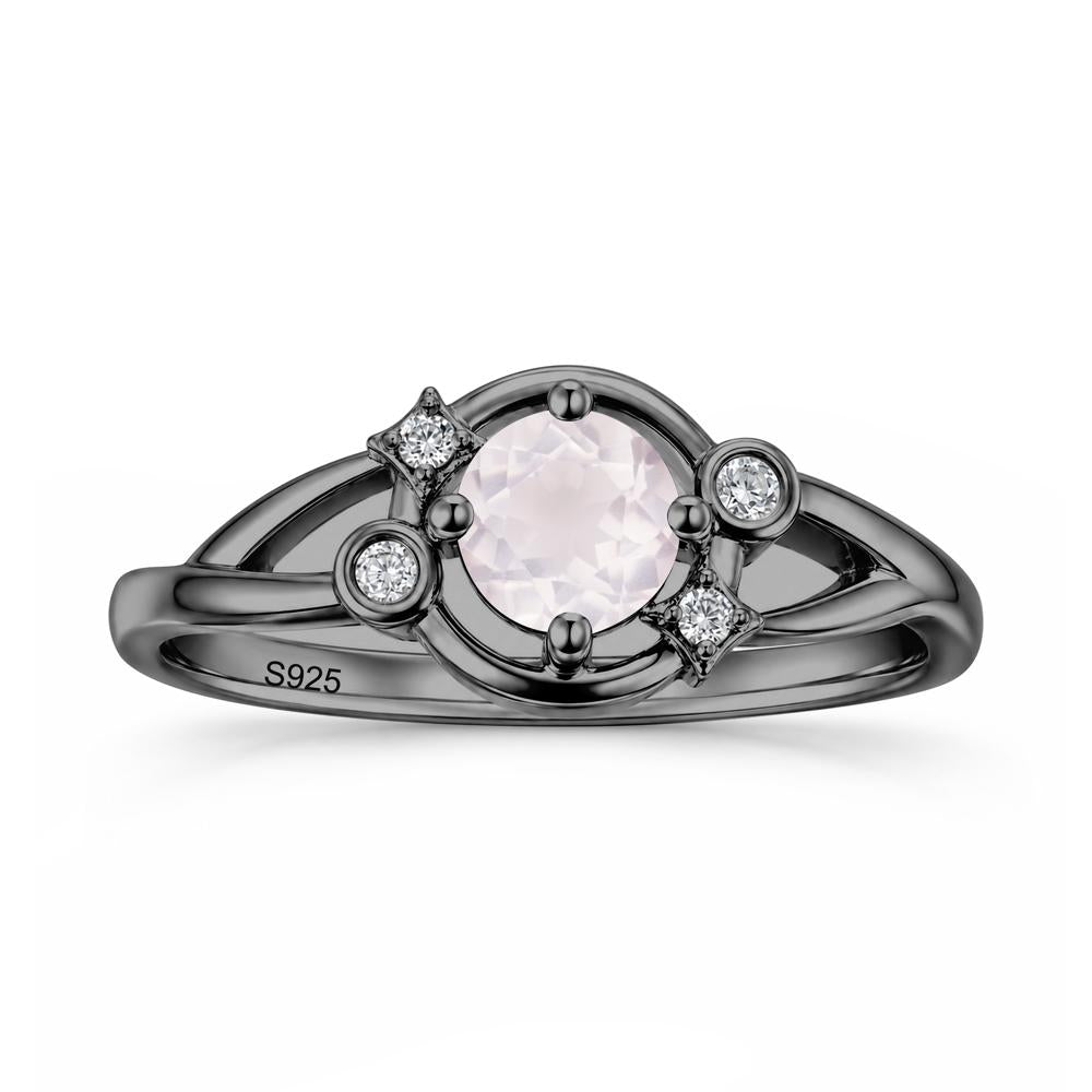 Round Cut Aquamarine Star Celestial Ring - LUO Jewelry #gemstone_Rose Quartz