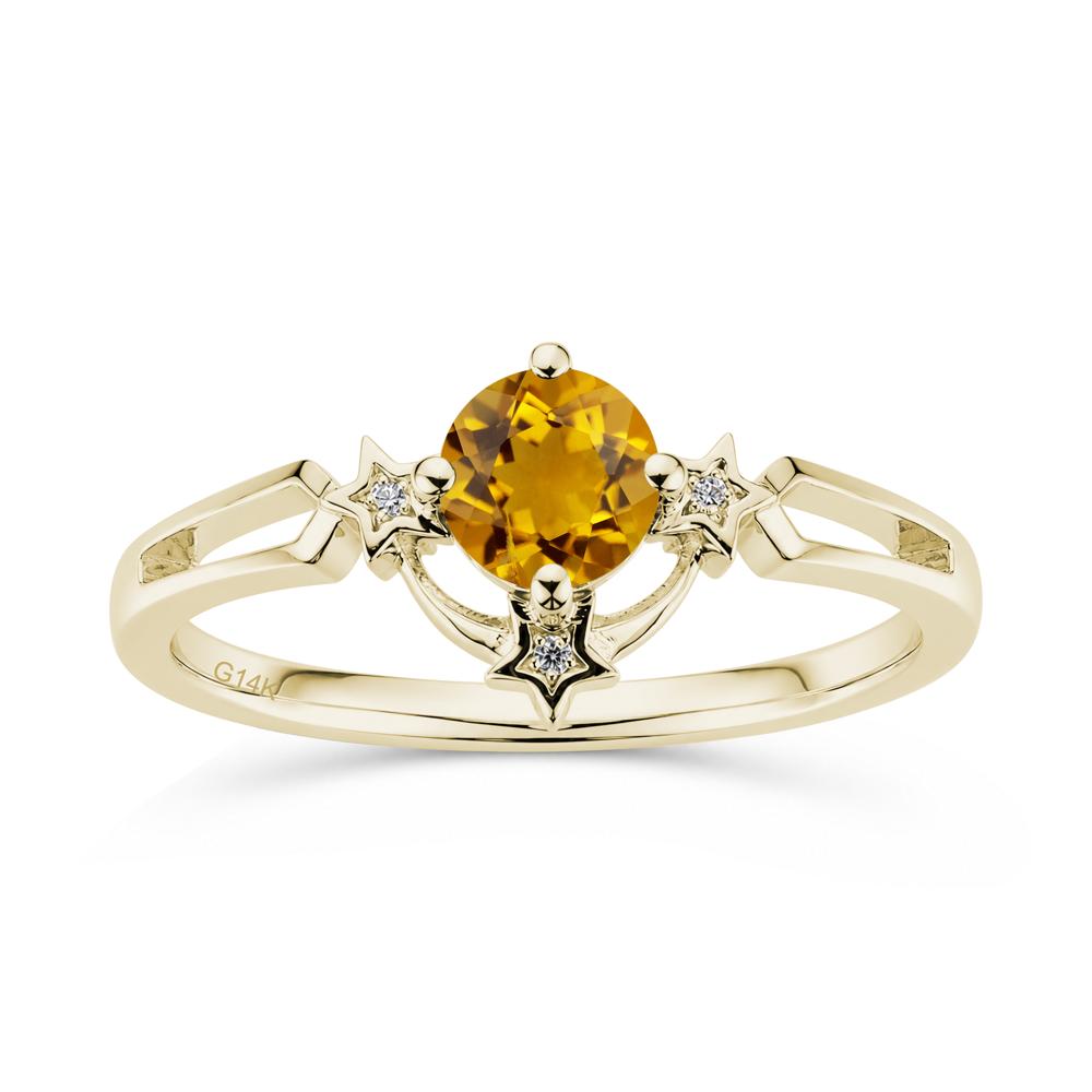 Round Cut Pink Sapphire Star Proposal Ring - LUO Jewelry #gemstone_Citrine