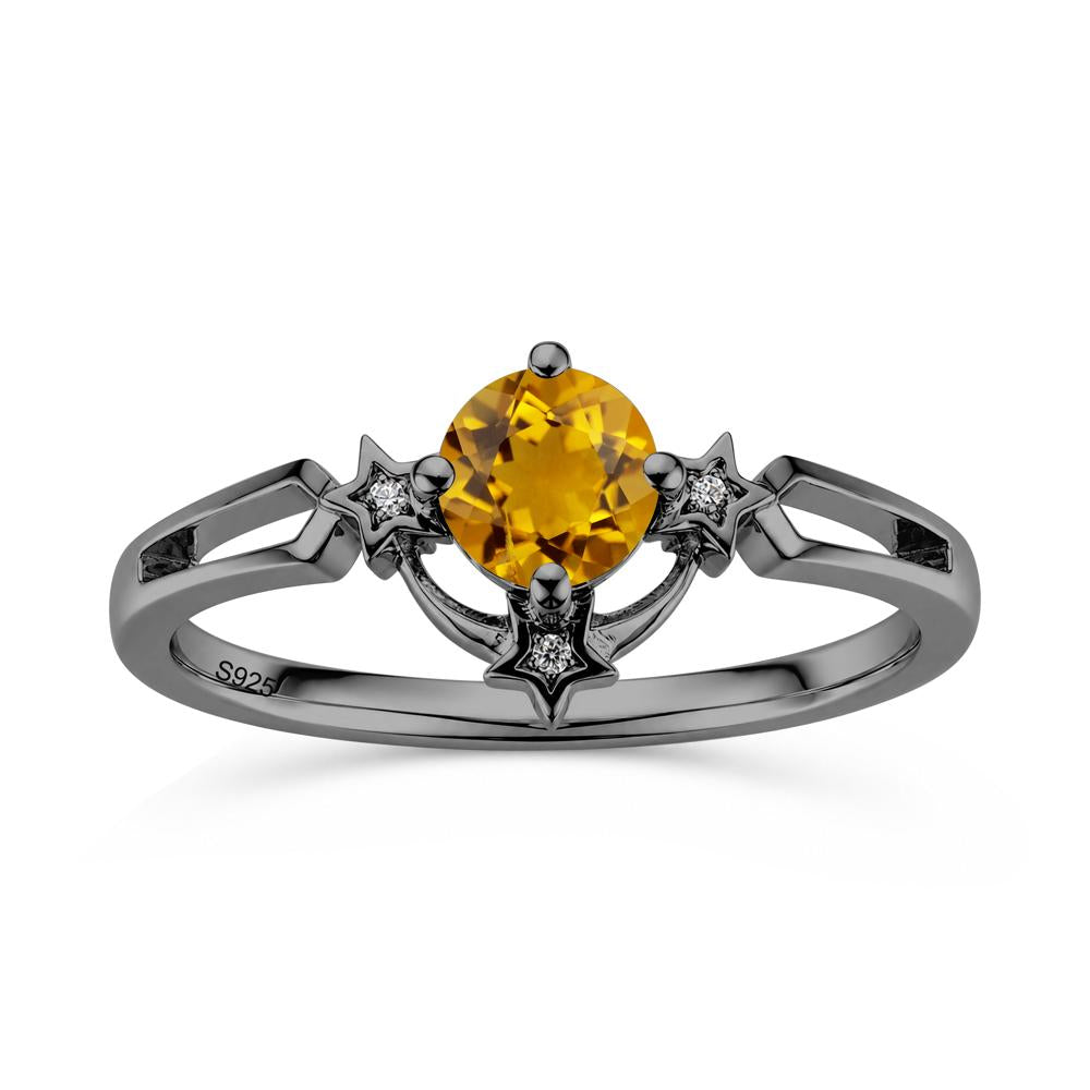 Round Cut Pink Sapphire Star Proposal Ring - LUO Jewelry #gemstone_Citrine