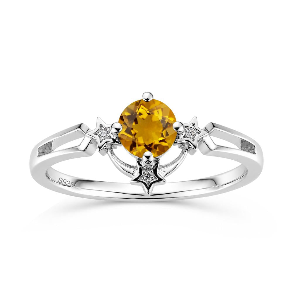 Round Cut Pink Sapphire Star Proposal Ring - LUO Jewelry #gemstone_Citrine