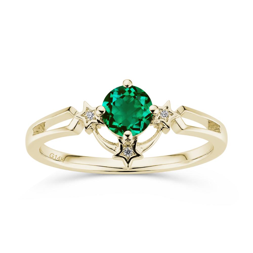 Round Cut Pink Sapphire Star Proposal Ring - LUO Jewelry #gemstone_Emerald