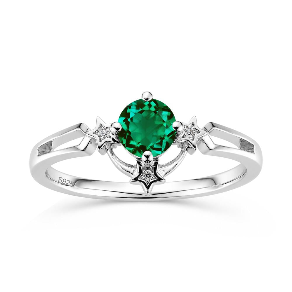Round Cut Pink Sapphire Star Proposal Ring - LUO Jewelry #gemstone_Emerald