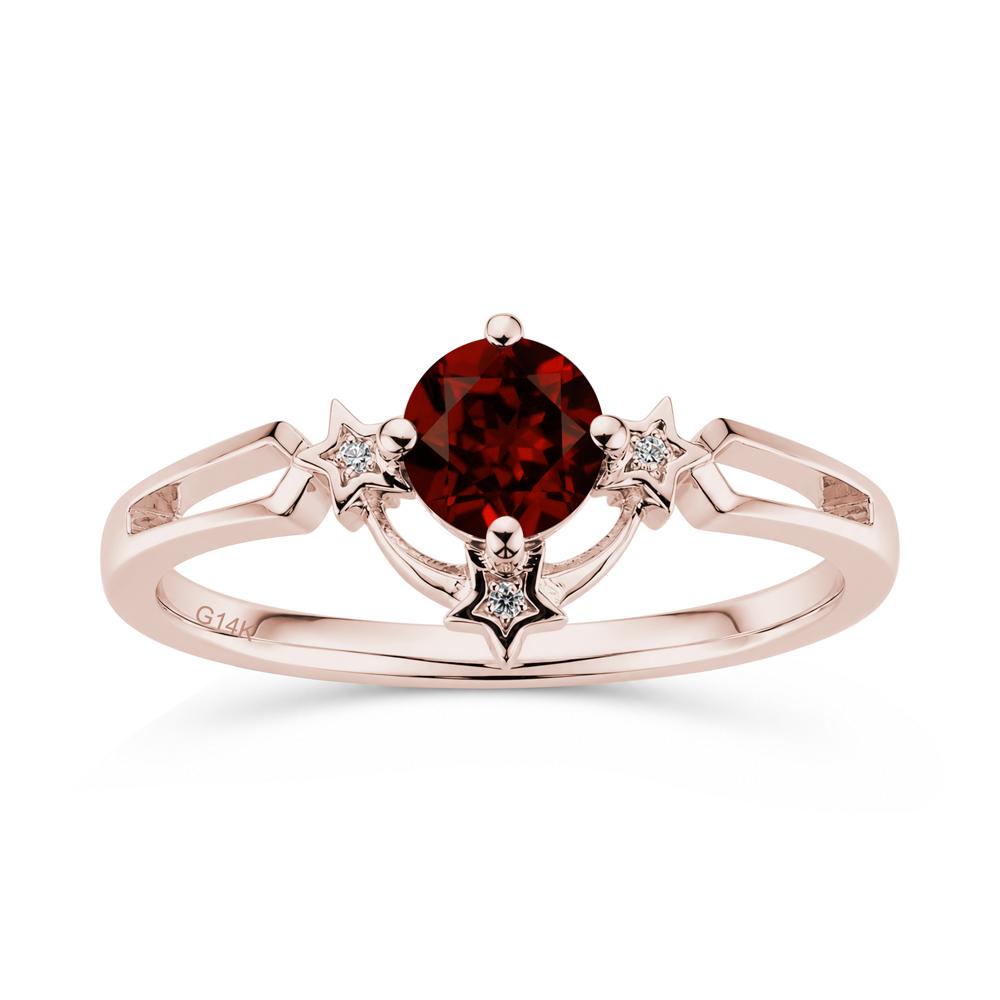 Round Cut Pink Sapphire Star Proposal Ring - LUO Jewelry #gemstone_Garnet
