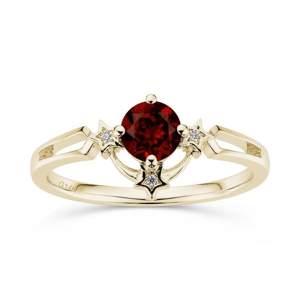 Round Cut Pink Sapphire Star Proposal Ring - LUO Jewelry #gemstone_Garnet