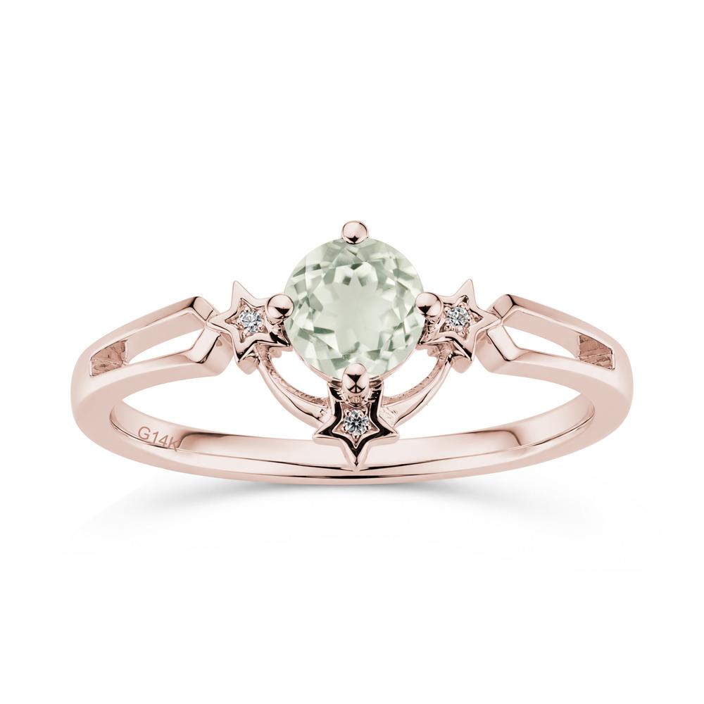 Round Cut Pink Sapphire Star Proposal Ring - LUO Jewelry #gemstone_Green Amethyst