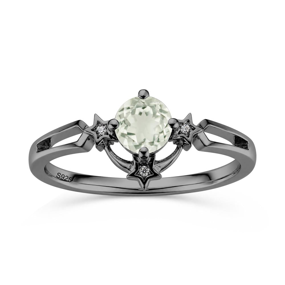Round Cut Pink Sapphire Star Proposal Ring - LUO Jewelry #gemstone_Green Amethyst