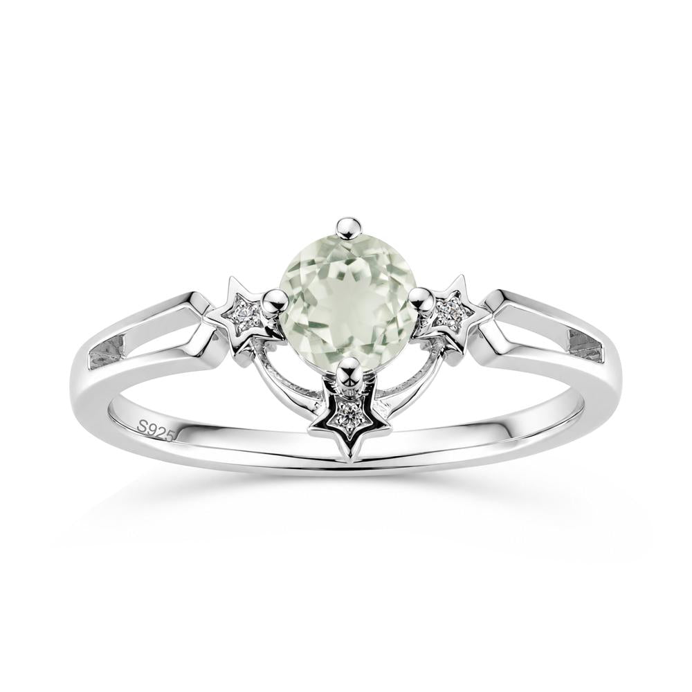 Round Cut Pink Sapphire Star Proposal Ring - LUO Jewelry #gemstone_Green Amethyst