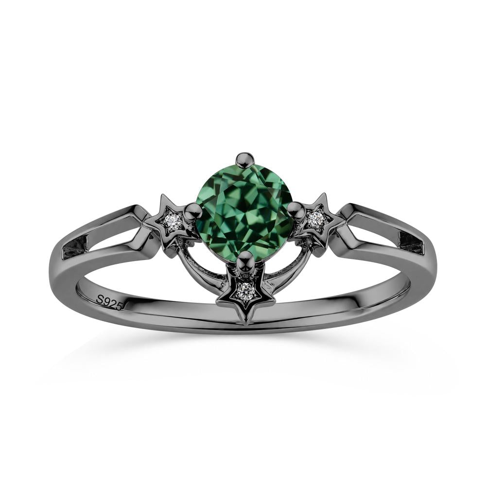 Round Cut Pink Sapphire Star Proposal Ring - LUO Jewelry #gemstone_Green Sapphire
