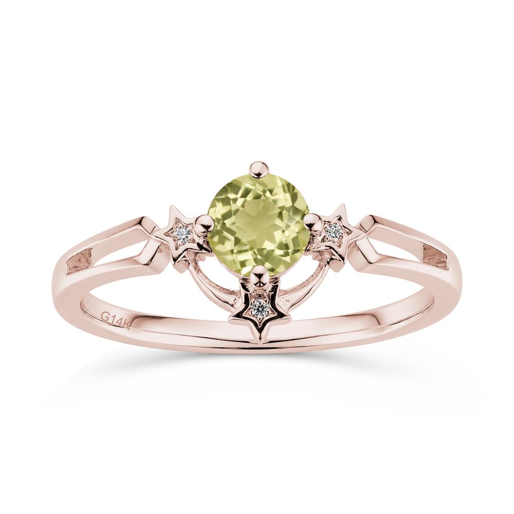 Round Cut Pink Sapphire Star Proposal Ring - LUO Jewelry #gemstone_Lemon Quartz