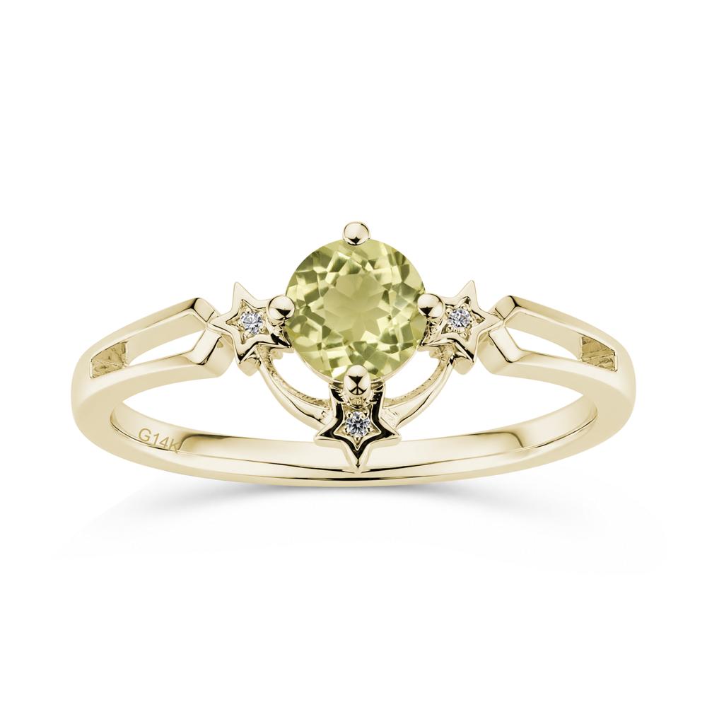 Round Cut Pink Sapphire Star Proposal Ring - LUO Jewelry #gemstone_Lemon Quartz