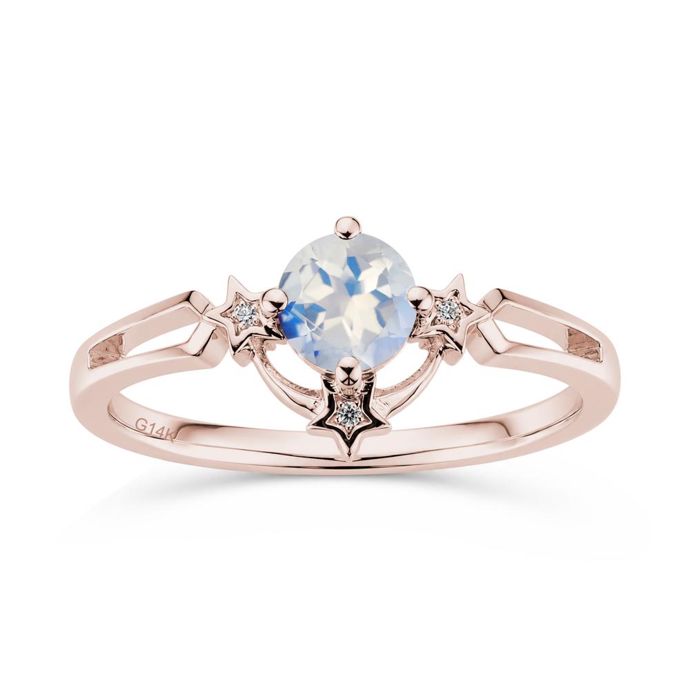 Round Cut Pink Sapphire Star Proposal Ring - LUO Jewelry #gemstone_Moonstone