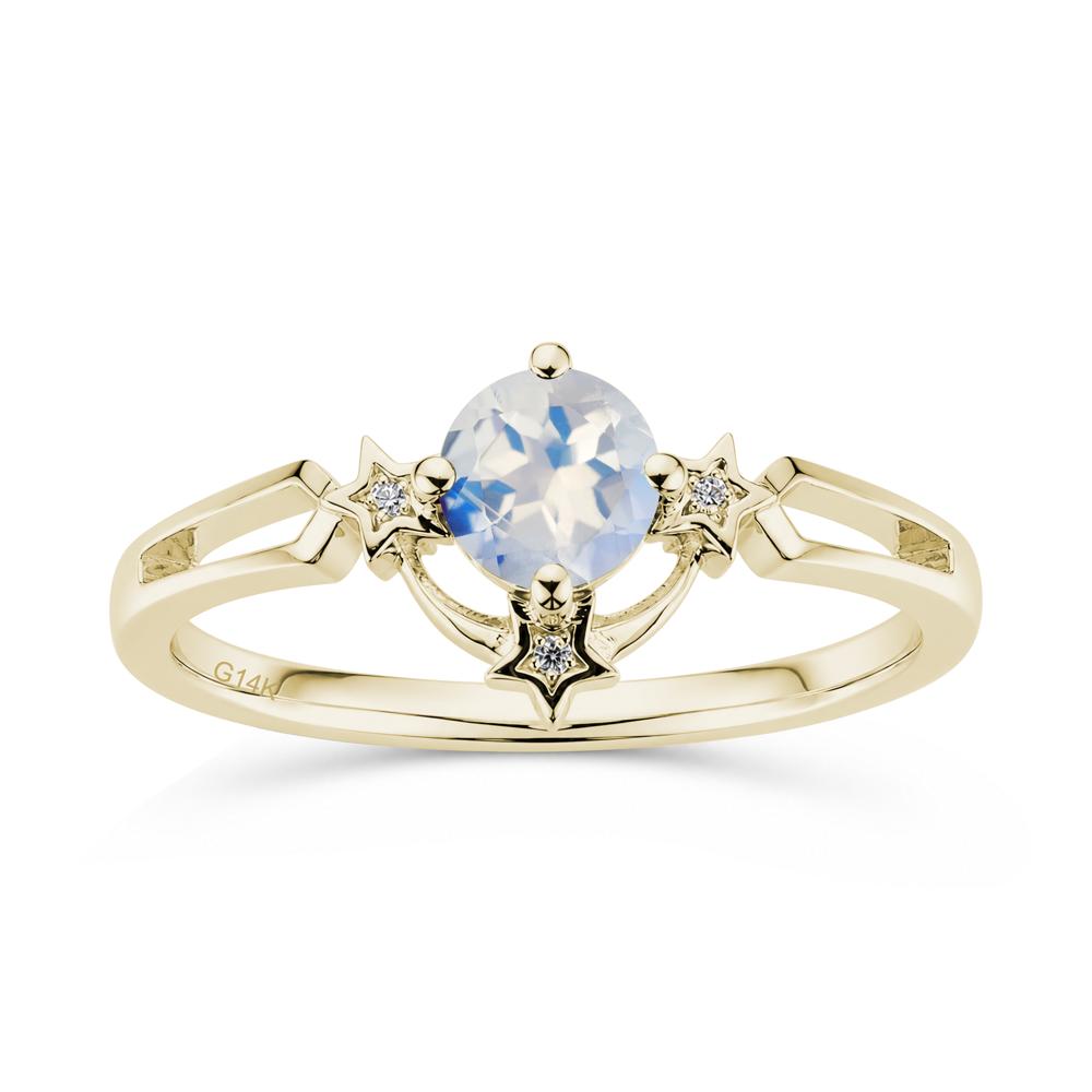 Round Cut Pink Sapphire Star Proposal Ring - LUO Jewelry #gemstone_Moonstone