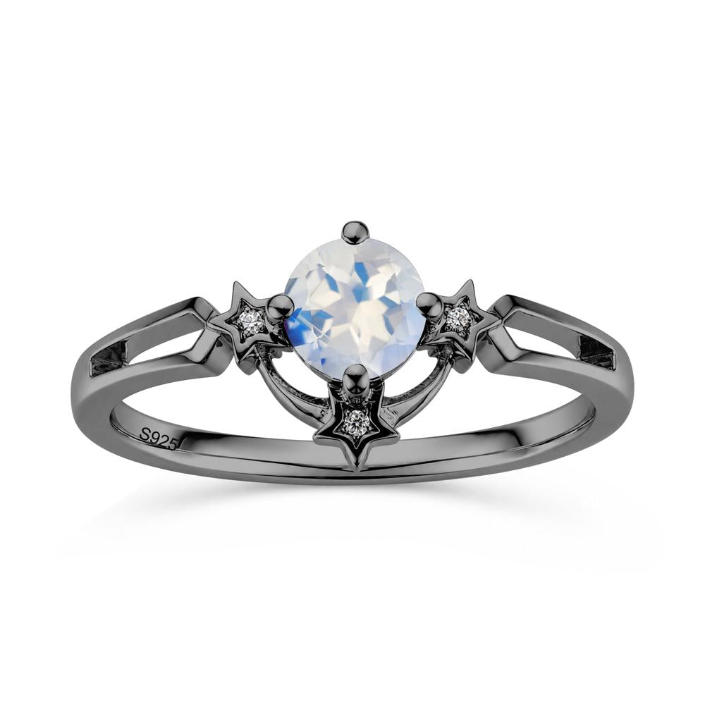 Round Cut Pink Sapphire Star Proposal Ring - LUO Jewelry #gemstone_Moonstone