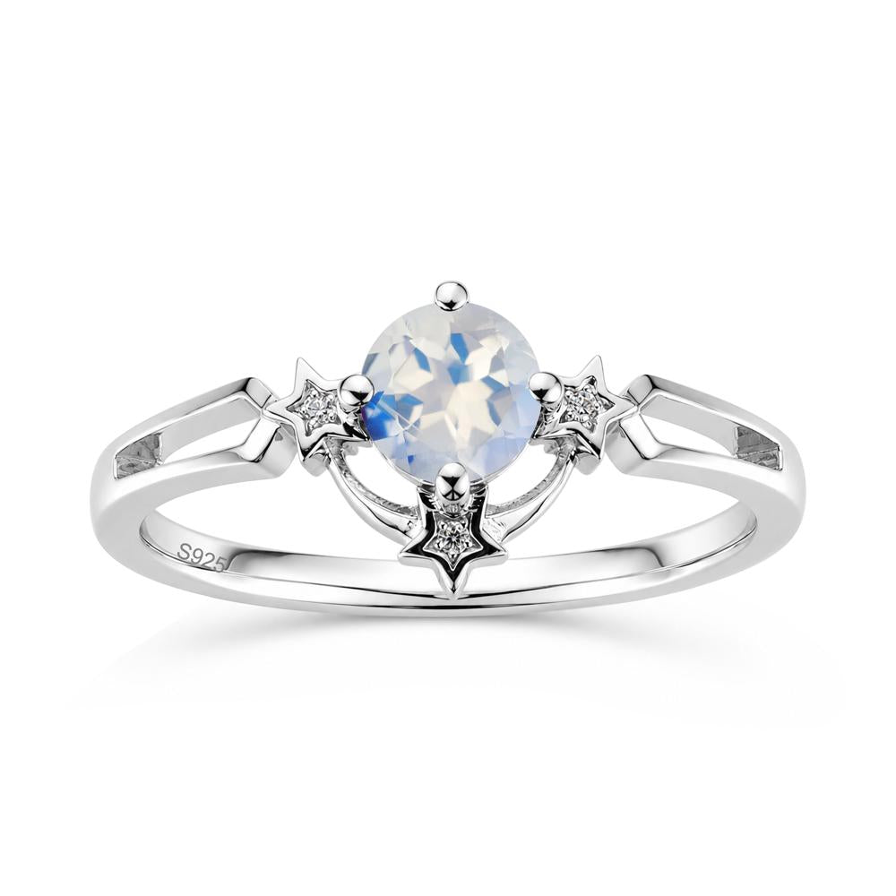Round Cut Pink Sapphire Star Proposal Ring - LUO Jewelry #gemstone_Moonstone