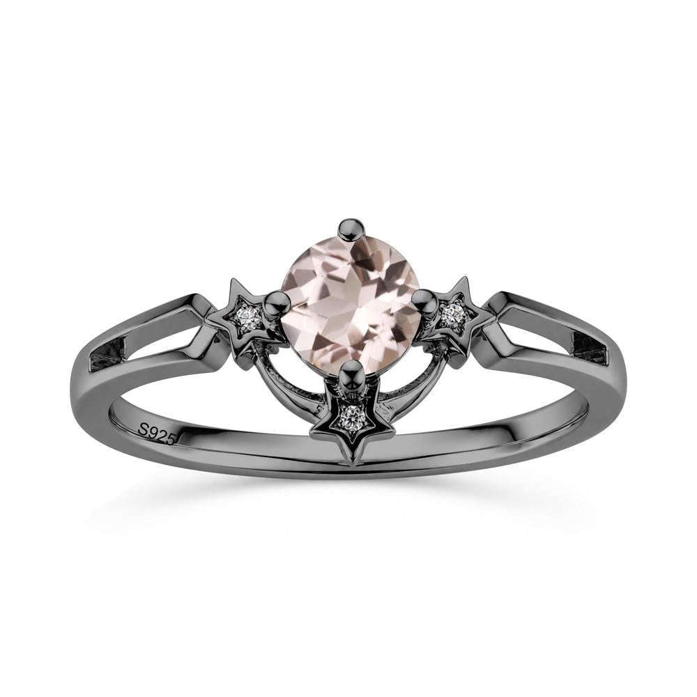 Round Cut Pink Sapphire Star Proposal Ring - LUO Jewelry #gemstone_Morganite