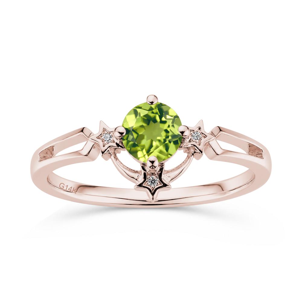 Round Cut Pink Sapphire Star Proposal Ring - LUO Jewelry #gemstone_Peridot