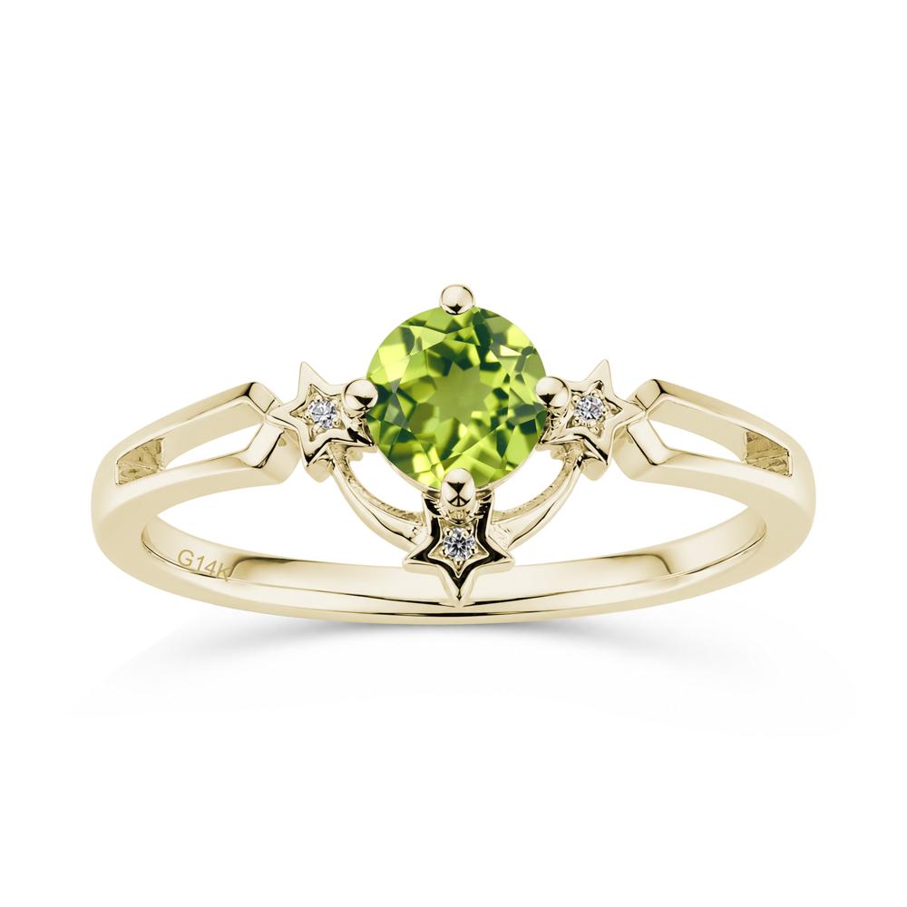 Round Cut Pink Sapphire Star Proposal Ring - LUO Jewelry #gemstone_Peridot