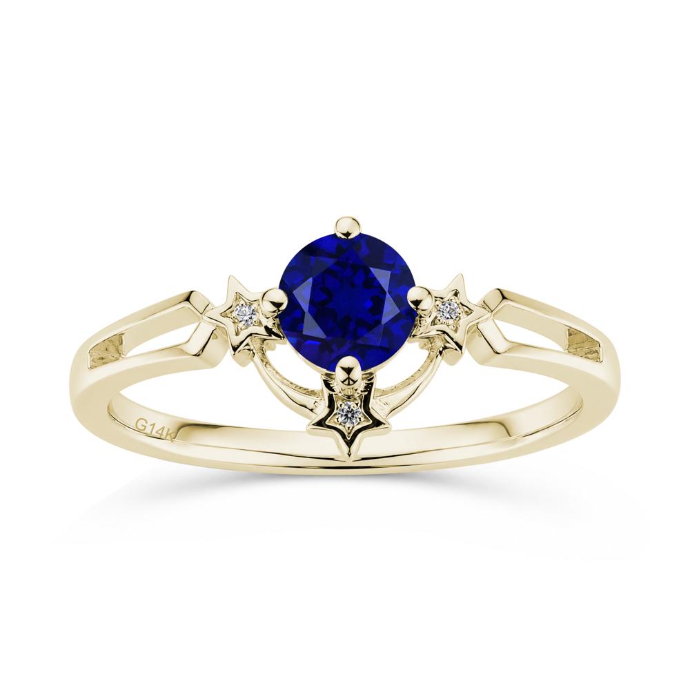 Round Cut Pink Sapphire Star Proposal Ring - LUO Jewelry #gemstone_Sapphire