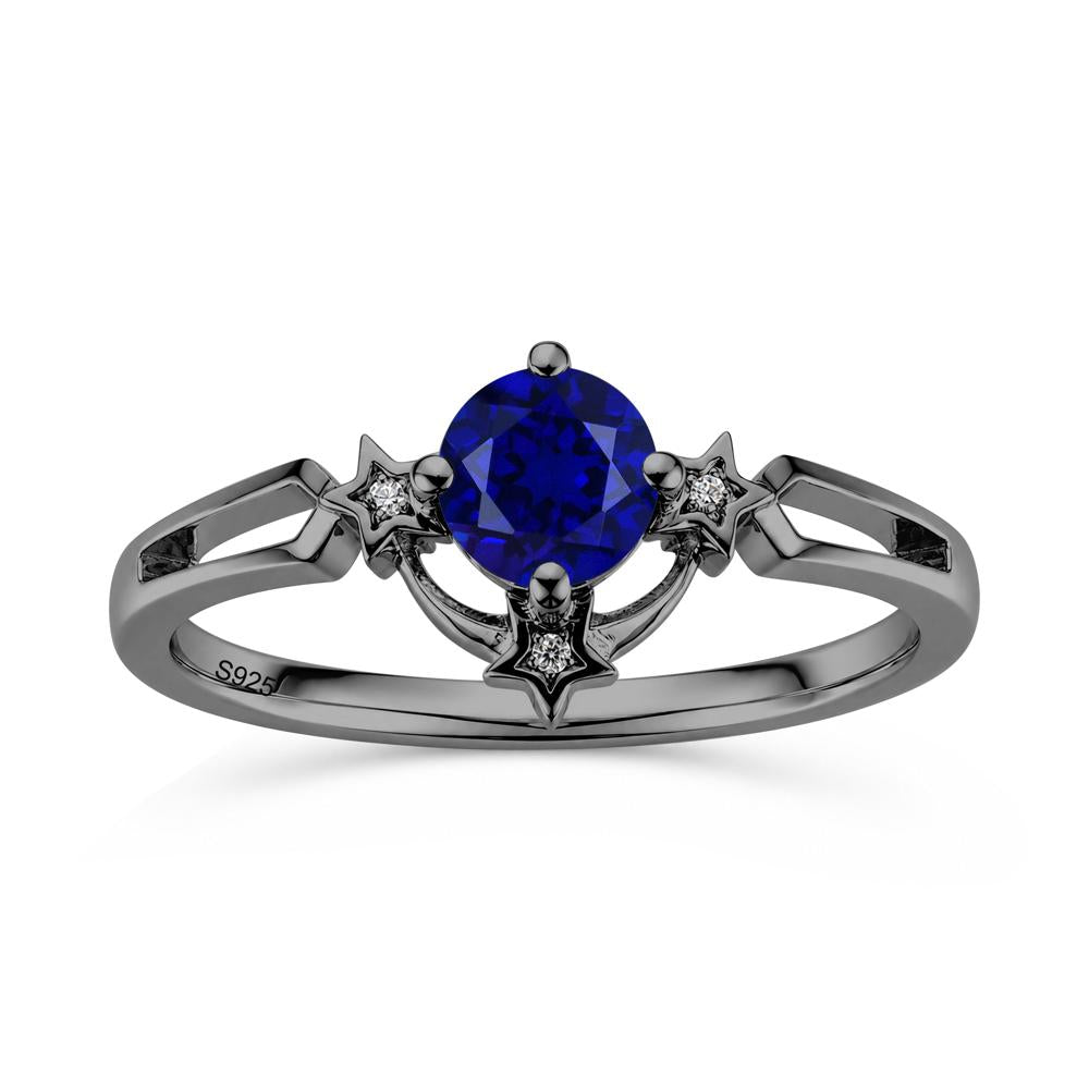 Round Cut Pink Sapphire Star Proposal Ring - LUO Jewelry #gemstone_Sapphire